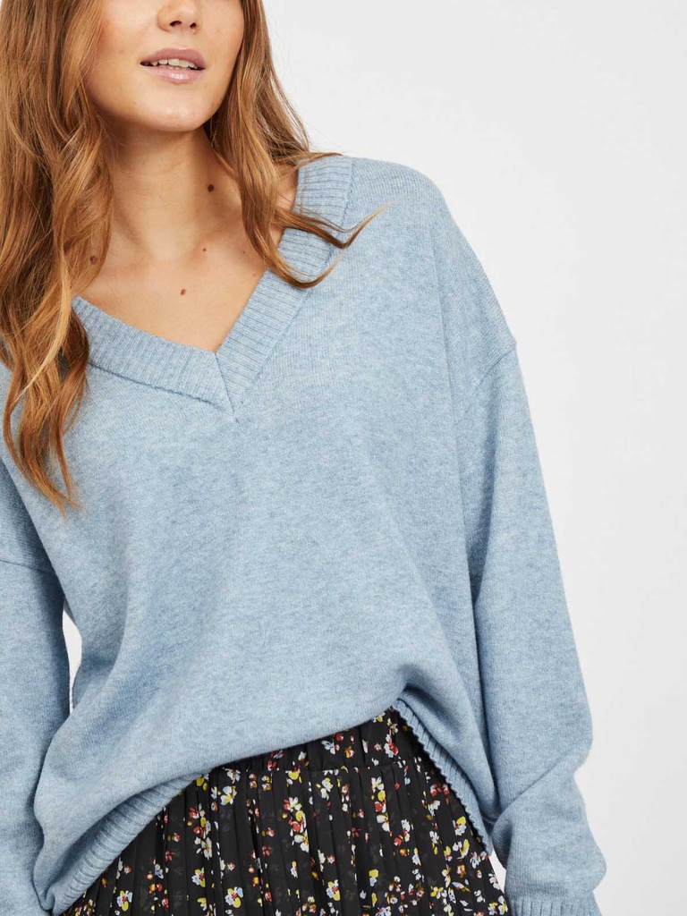 Pull VIRIL OVERSIZE V-NECK KNIT TOP - NOOS