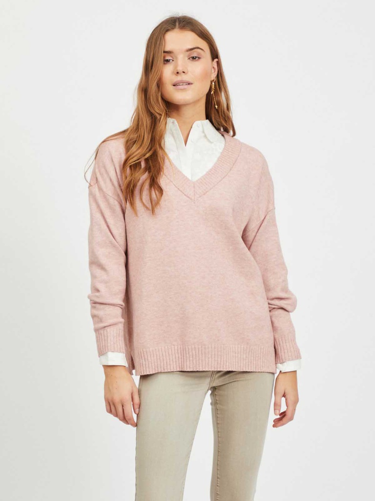 Pull VIRIL OVERSIZE V-NECK KNIT TOP - NOOS