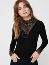 Top ONLY ONLTILDE L/S HIGH NECK LACE TOP JRS NOOS