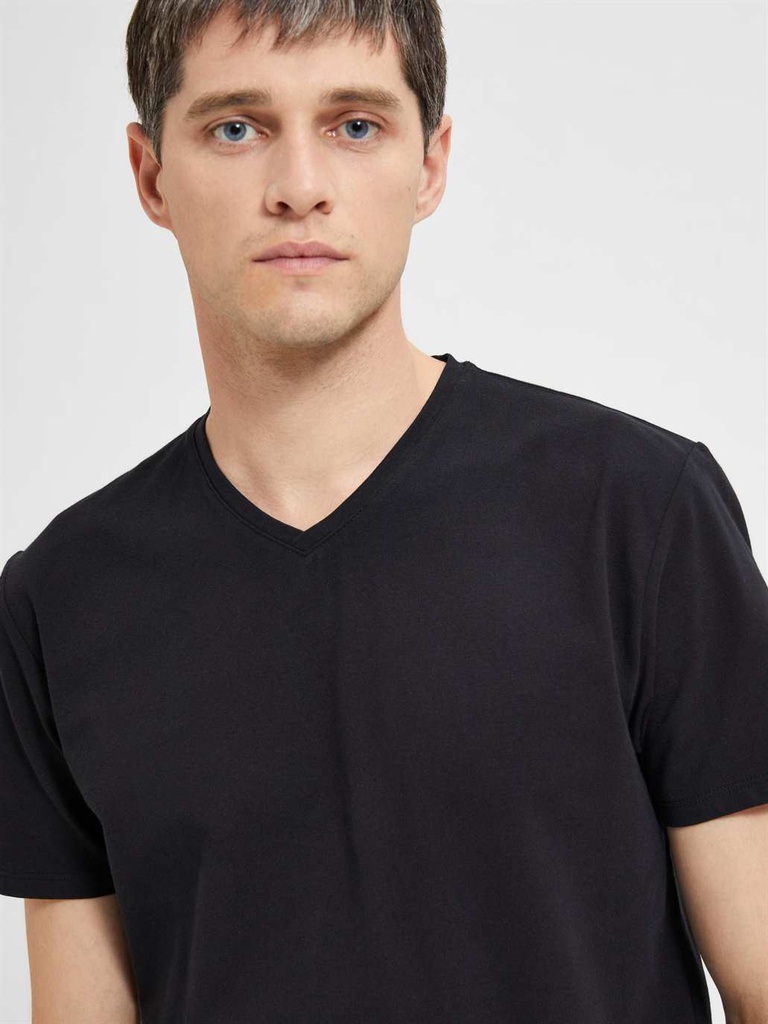 T-shirt SELECTED SLHAEL SS V-NECK TEE NOOS