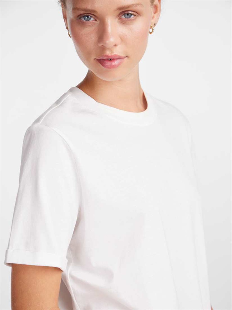 Top PIECES PCRIA SS FOLD UP SOLID TEE NOOS BC