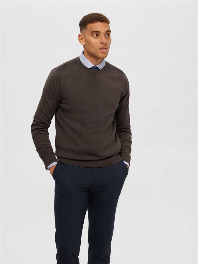 Pull SELECTED SLHBERG CREW NECK NOOS