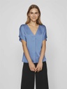 Top VILA VIELLETTE V-NECK S/S SATIN TOP - NOOS