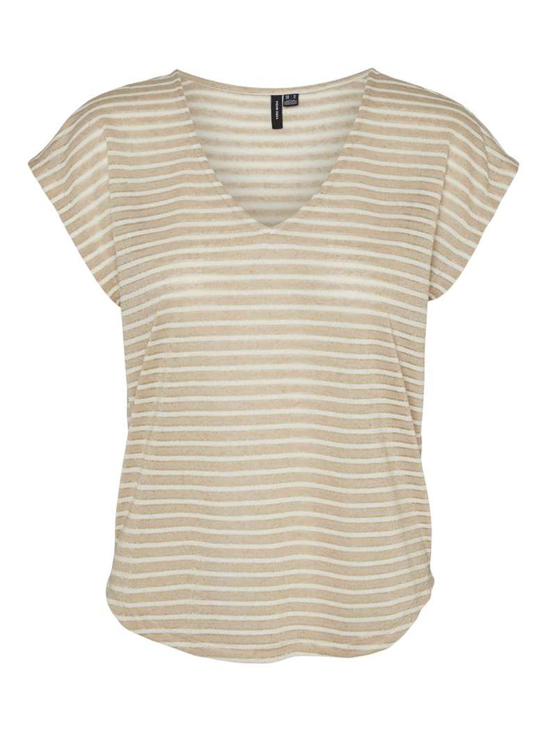 Top VERO MODA VMGATJA S/S V-NECK T-SHIRT JRS BTQ