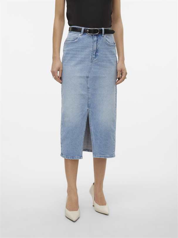 Jupe VERO MODA VMVERI HR CALF DENIM SKIRT GA MIX NOOS