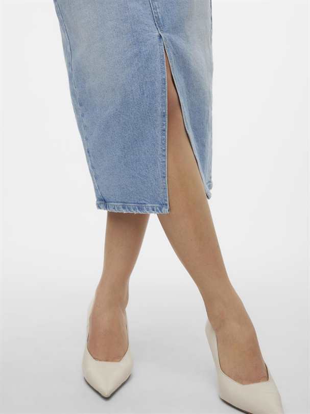 Jupe VERO MODA VMVERI HR CALF DENIM SKIRT GA MIX NOOS