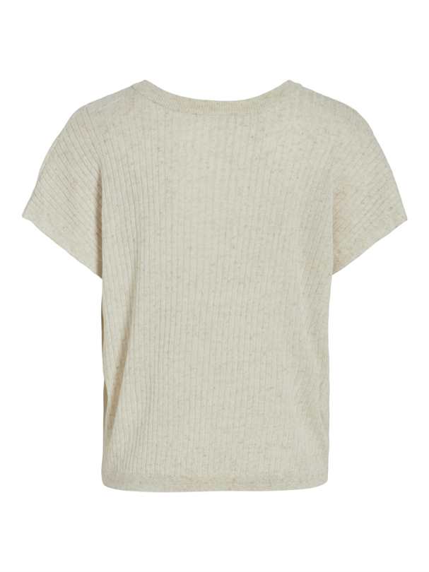 Pull VILA VIDENICE V-NECK S/S BUTTON KNIT TOP/R