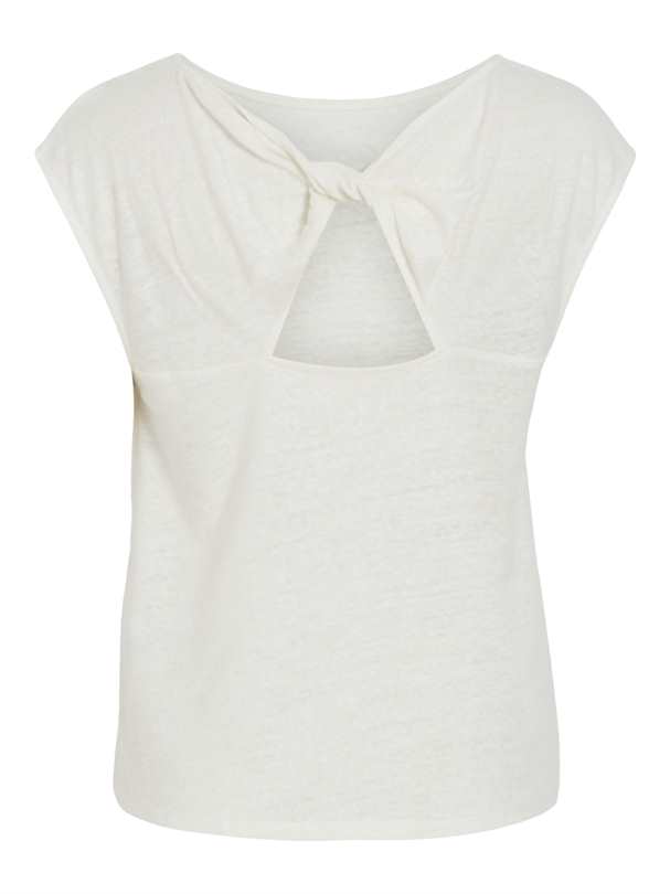 Top VILA VIFIARA BOAT NECK S/S KNOT TOP