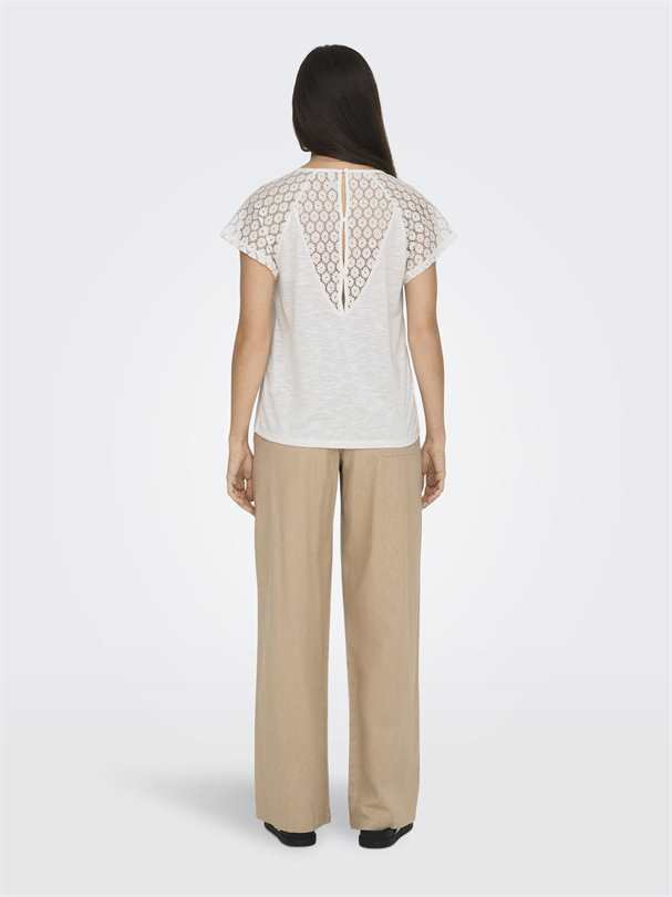 Top ONLY ONLSHIV S/S LACE MIX TOP BOX CS JRS