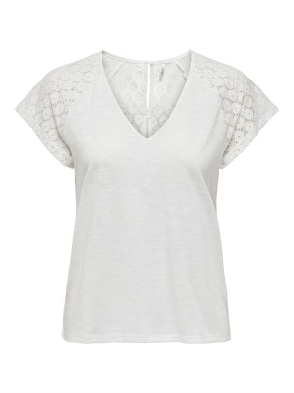 Top ONLY ONLSHIV S/S LACE MIX TOP BOX CS JRS