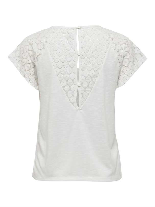 Top ONLY ONLSHIV S/S LACE MIX TOP BOX CS JRS