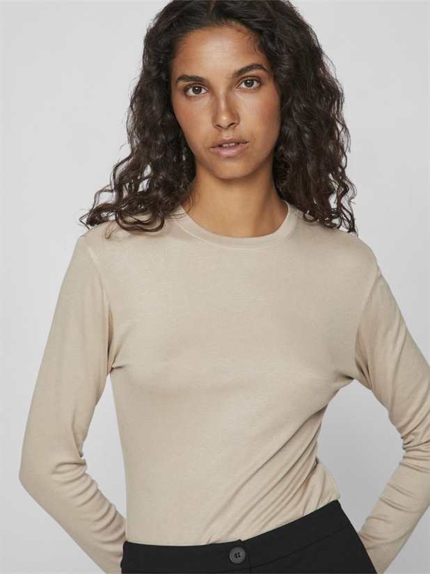 Top VILA VIALEXIA O-NECK L/S TOP - NOOS