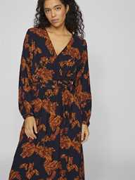 Robe VILA VIJOJA V-NECK LS ANCLE DRESS