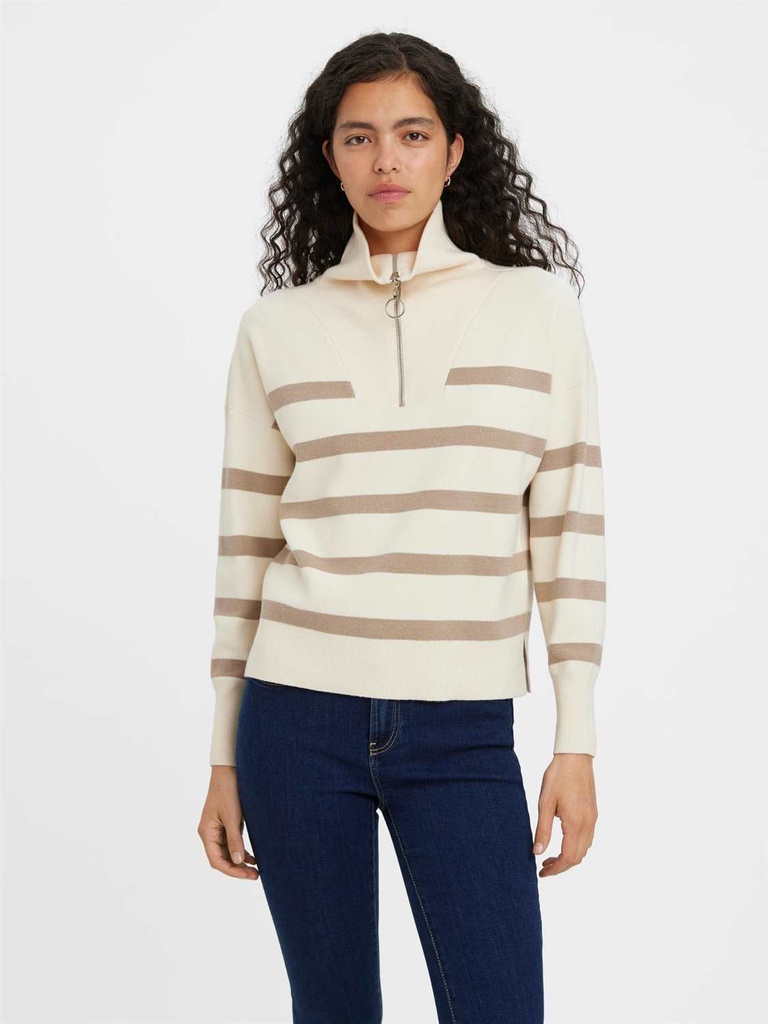 Pull VERO MODA VMSABA STRIPE HIGHNECK NOOS