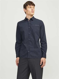 [12235969] Chemise JACK &amp; JONES JJEREMY DETAIL SHIRT LS NOOS (L, Bleu Foncé)