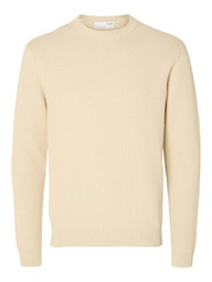 [16092599] Pull SELECTED SLHDANE LS KNIT STRUCTURE CREW NECK NOOS (L, Beige Clair)