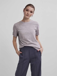 [17086970] Top PIECES PCRIA SS FOLD UP SOLID TEE NOOS BC (XS, Gris Clair)