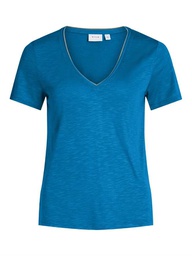 [14080877] Top VILA VINOEL LUREX S/S TOP - NOOS (L, Bleu)