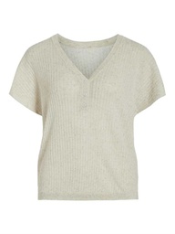 [14095316] Pull VILA VIDENICE V-NECK S/S BUTTON KNIT TOP/R (L)