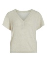 Pull VILA VIDENICE V-NECK S/S BUTTON KNIT TOP/R