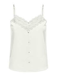 [15315018] Top ONLY ONLWILDA FR LACE SINGLET CS PTM (L, Beige Clair)