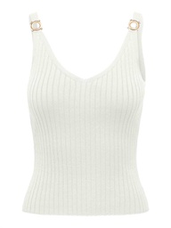 [15318057] Top ONLY ONLALICIA S/L DETAIL V-NECK TOP KNT (L, Beige Clair)