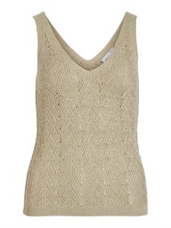 [14094922] Pull VILA VIFOLIA V-NECK S/L GLITTER KNIT TOP (L, Beige)