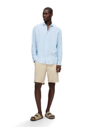 [16094201] Chemise SELECTED SLHREGKYLIAN-LINEN SHIRT LS CUT AWAY (L, Bleu Clair)