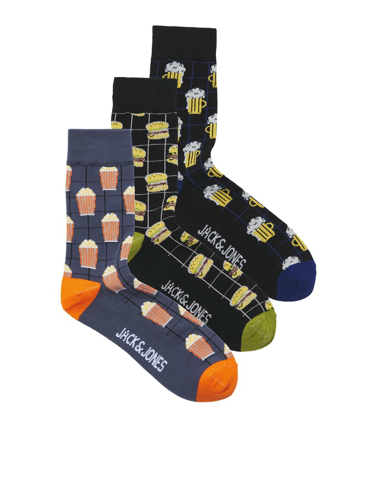 Chaussettes JACK &amp; JONES JACCRAVINGS SOCKS 3 PACK LN