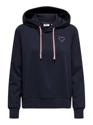 [15312874] Sweat ONLY ONLNOLI L/S HEART HOOD SWT NOOS (L, Bleu Foncé)