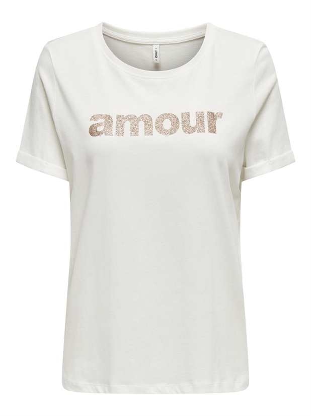 Top ONLY ONLOLIVE S/S AMOUR GLITTER TOP CS JRS