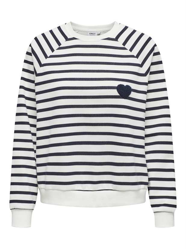 Sweat ONLY ONLJUDY L/S STRIPE HEART O-NECK CS SWT