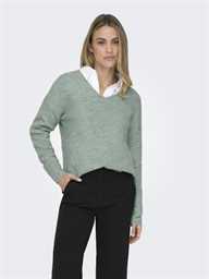 [15204588] Pull ONLY ONLCAMILLA V-NECK L/S PULLOVER KNT NOOS (M, Vert Clair)